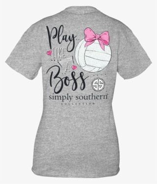 Youth 'play Like A Boss' Volleyball Short Sleeve Tee - Simply Southern Volleyball Shirts #7594632