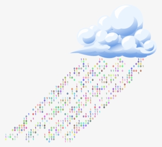 Rain Cloud Binary Number Communication Description - Clip Art #7595307