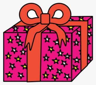 Gift, Magenta Wrapping Paper, Red Ribbon, Stars #7595688