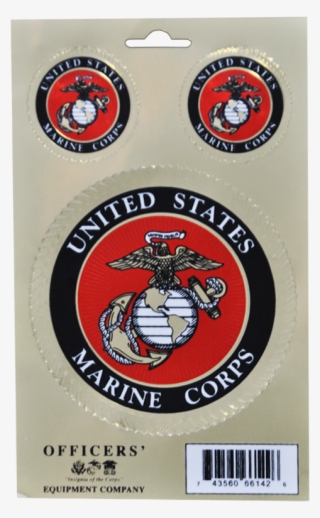 Gold Embossed Usmc Emblem Decal Set - United States Marine Corps Seal #7599975