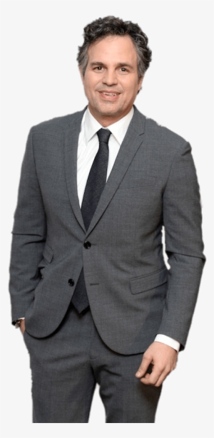 Mark Ruffalo Grey Suit Transparent Png - Blouson Coupe Droite Homme #760862