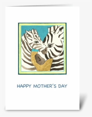 Happy Mother's Day Zebra Portraits Greeting Card - Illustration #760978