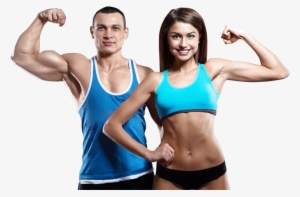 Happy Couple Working Out Together - Fitness Couple Png #762648