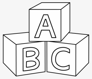 Abc Blocks Coloring Page - Block Clipart Black And White #763218