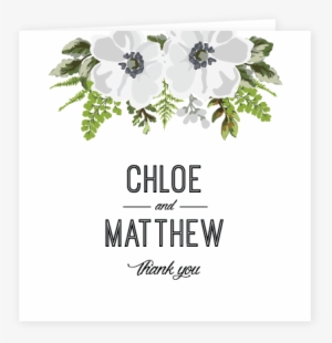 Botanical Thank You Card White / Black Text - Poster #764656