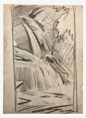 Drawing Watercolors Waterfall - Drawing #764797