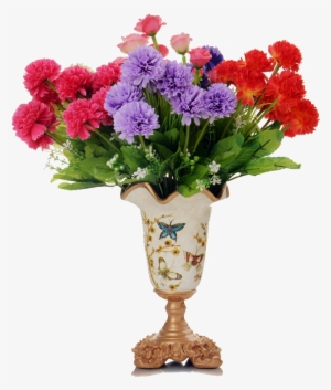 Flowers In Vase Png - Букет Из Роз И Хризантем #766047
