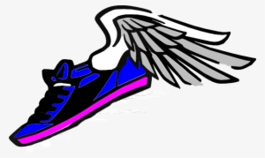 Running Shoe With Wings Blue Pink Svg Clip Arts 600 #766369