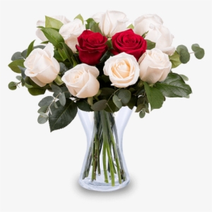 Bunch Of White And Red Rose Flowers Png #766779