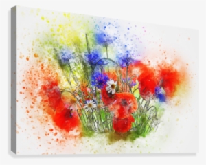 Watercolour Floral Bouquet Canvas Print - Техника Рисования Акварелью #767418