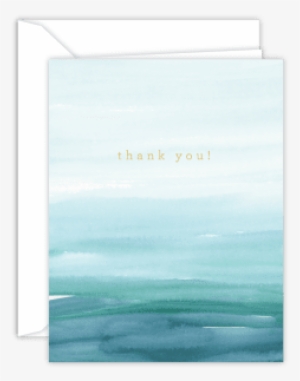 Thank You Teal Watercolor Wash Card - Sea #769129