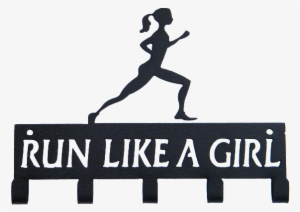Run Like A Girl Black 5 Hook Medal Hanger - Medal #769683