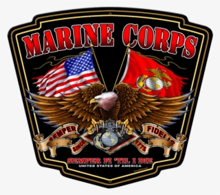 Marine Corps Flying Flags Sign - Emblem #7600426