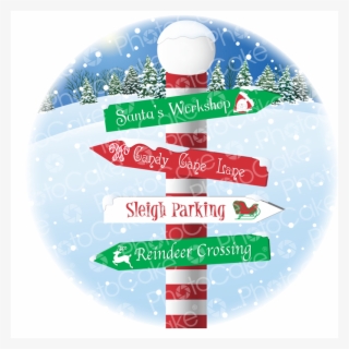 North Pole Sign - Illustration #7601925