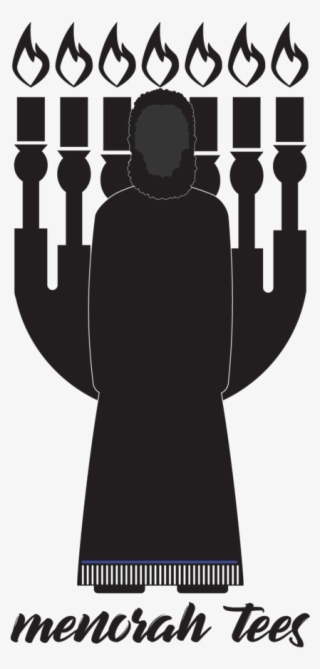 A Menorah Behind The Silhouette Of A Man - Illustration #7603622