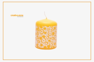 Yellow Candle With Ornament Transparent - Advent Candle #7604840