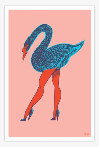 Sexy Swan Art Print - Flamingo #7604891