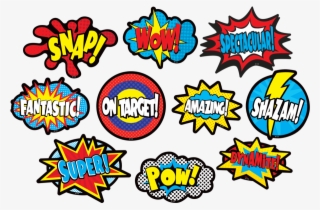 Tcr77322 Clingy Thingies Superhero Sayings Accents - Superheroes Sayings #7607110