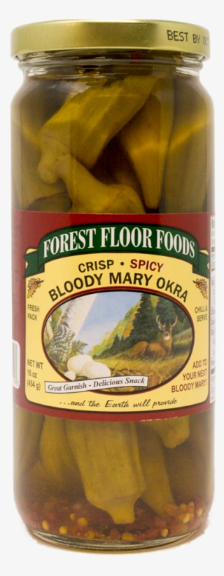 Forest Floor Spicy Bloody Mary Okra - Pickled Cucumber #7609663