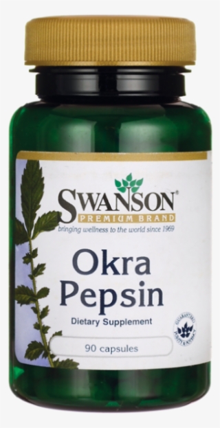 Swanson Okra Pepsin 90 Caps - Chaga Mushroom Health Product #7609760