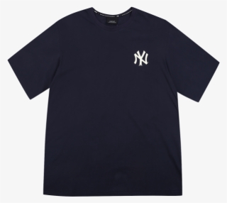 New York Yankees Logo Point Over Fit Basic Short Sleeve - Black Tshirts #7610323