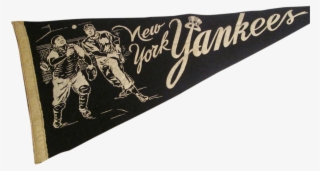 Rare New York Yankees Pennant Vintage 1950s Sports - Label #7611488