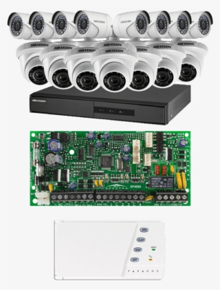 16 Channel Hikvision Cctv With 4 Zones Burglar Alarm - Paradox Sp4000 #7613311