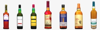 Alcohol Bottles Whiskey Wine Scotch Glass Drink - Бутылки С Алкоголем Png #7613546