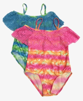 Swimwear Girls Ruffled Lolet Lace Pineapple Pattern - Swimsuit Bottom #7615465