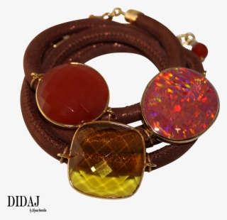Didaj Rusty Orange Italian Wrap Leather Bracelet With - Bracelet #7615915