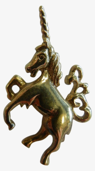 Fine 10k Gold Unicorn Charm Pendent - Bronze #7616590