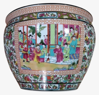 14" Oriental Planter For Interior Use And Gardens - Porcelain #7617211