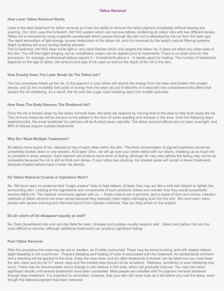 Tattoo Removal How Laser Tattoo Removal Works Laser - Document #7618245