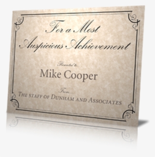 Certificates - Commemorative Plaque #7618333