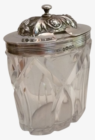 Antique Sterling And Crystal Mustard / Condiment Pot - Sugar Bowl #7618424