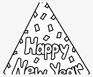 Happy New Year Clipart Hat - Happy New Year 2019 Coloring Page #7618775