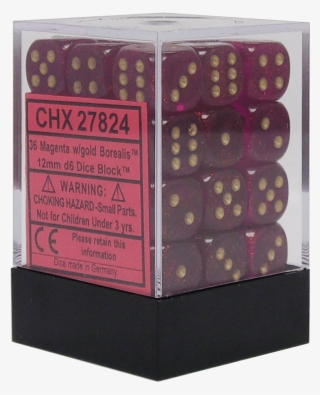 Borealis Magenta With Gold 12mm D6 - Box #7618967
