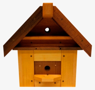 Large Yellow And Red Cedar Birdhouse - House #7619910