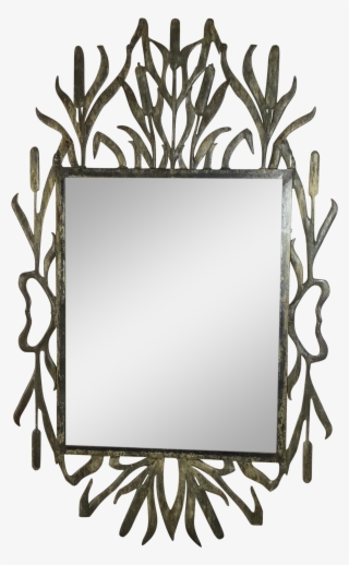 Abstract Hollywood Regency Iron Cat Tail Wall Mirror - Mirror #7621262