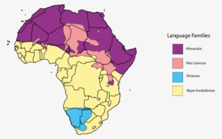 Map Of Africa Colored By The Language Family Spoken - Genetic Map Of Africa #7623190