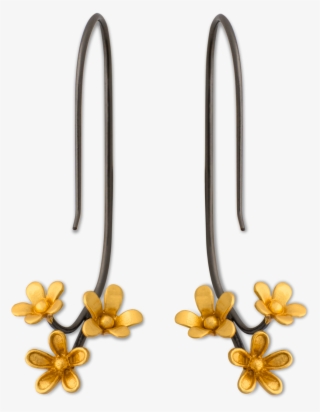 Plumeria 3-cluster Inverse Hook - Earrings #7624486