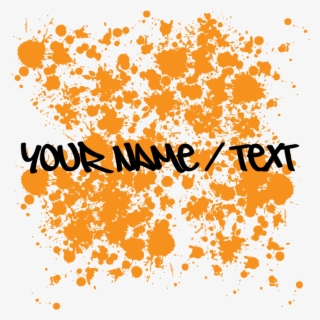 Orange Paint Splatter Shower Curtain - Calligraphy #7624605