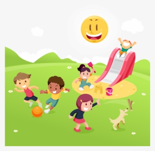 儿童玩乐插画 - Playing In The Park Png #7625129