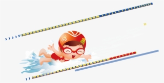 Clipart Swimming Line Art - Natacion Niños Vector #7627896