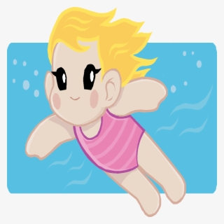 Swimming Clipart Cartoon - Girl Going Swimming Clipart #7628346