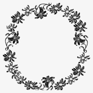 Border Clipart Black And White Black And White Flower - Black And White Floral Png #7630947