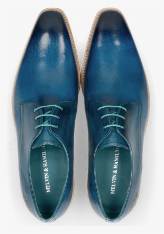 Derby Shoes Lance 24 Bluette Lasercut Crown - Leather #7631464