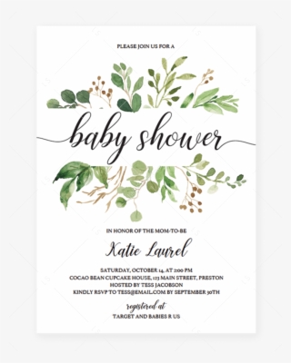 Green Leaf Baby Shower Invitation Template By Littlesizzle - Handmade Soap Logo Design #7633001