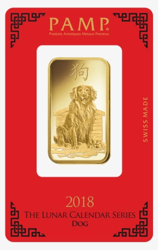 Pamp 2018 Lunar Dog 1oz Gold Bar - Pamp Year Of The Dog #7633984