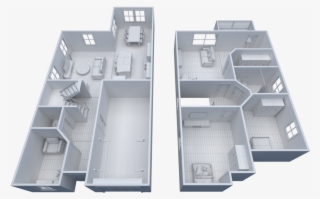 Floor Plan Non Textured Version 3d Model - Non Textured 3d Model #7633989